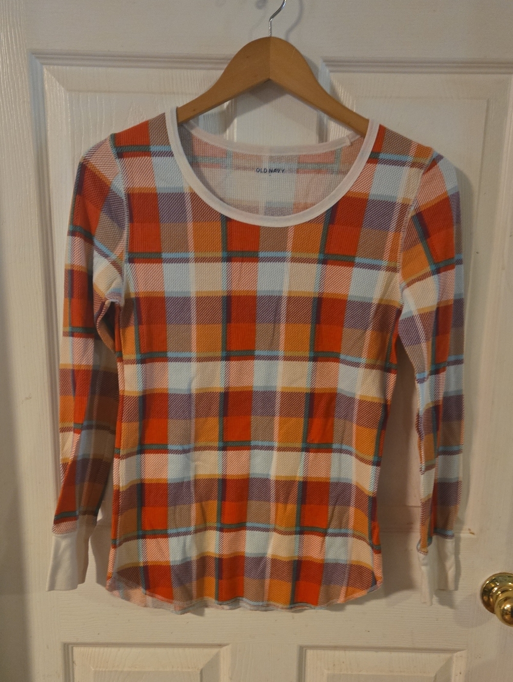 Old Navy Plaid Thermal Long Sleeve Top